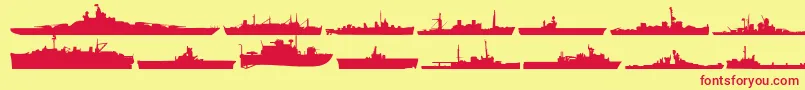 Usnavy-Schriftart – Rote Schriften auf gelbem Hintergrund