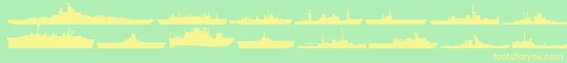 Usnavy-Schriftart – Gelbe Schriften auf grünem Hintergrund