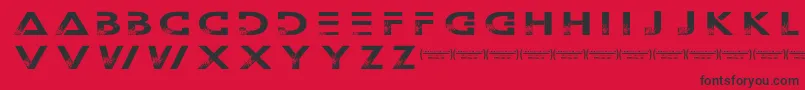 フォントOuterspacemilitia – 赤い背景に黒い文字