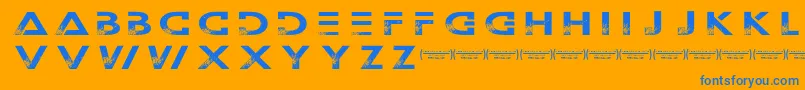 Outerspacemilitia Font – Blue Fonts on Orange Background