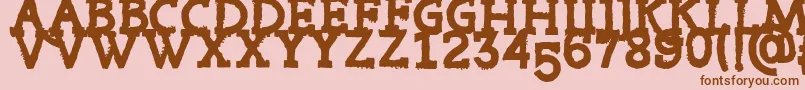 Fonte RiotTon – fontes marrons em um fundo rosa