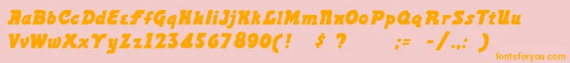 Power Font – Orange Fonts on Pink Background