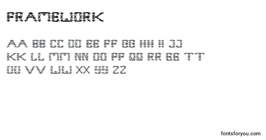 A fonte FrameWork – alfabeto, números, caracteres especiais