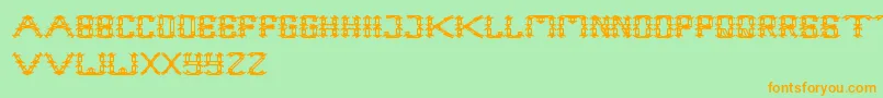 FrameWork Font – Orange Fonts on Green Background