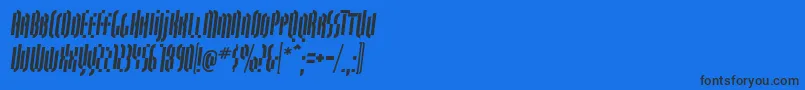 QuasariallBoldoblique Font – Black Fonts on Blue Background