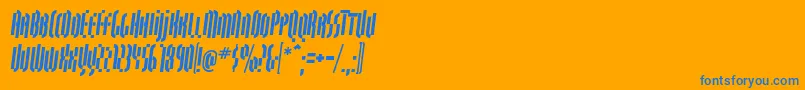 QuasariallBoldoblique Font – Blue Fonts on Orange Background