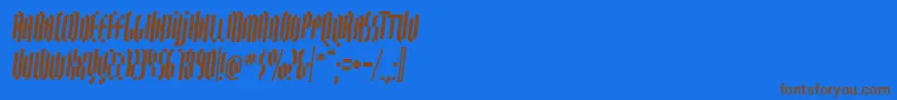 QuasariallBoldoblique Font – Brown Fonts on Blue Background