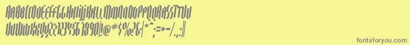 フォントQuasariallBoldoblique – 黄色の背景に灰色の文字