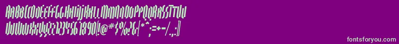 QuasariallBoldoblique Font – Green Fonts on Purple Background