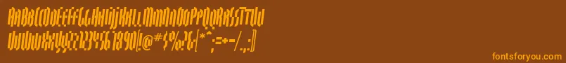 QuasariallBoldoblique Font – Orange Fonts on Brown Background