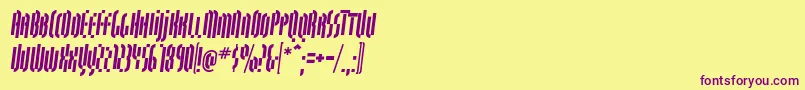 QuasariallBoldoblique Font – Purple Fonts on Yellow Background