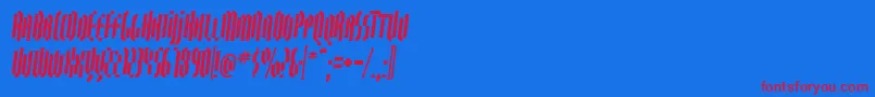 QuasariallBoldoblique Font – Red Fonts on Blue Background