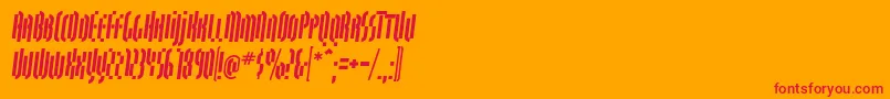 QuasariallBoldoblique Font – Red Fonts on Orange Background