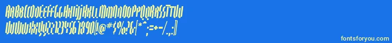 QuasariallBoldoblique Font – Yellow Fonts on Blue Background