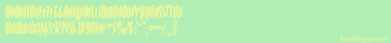 QuasariallBoldoblique Font – Yellow Fonts on Green Background