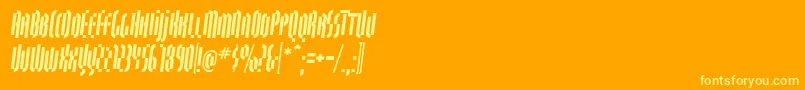 QuasariallBoldoblique Font – Yellow Fonts on Orange Background