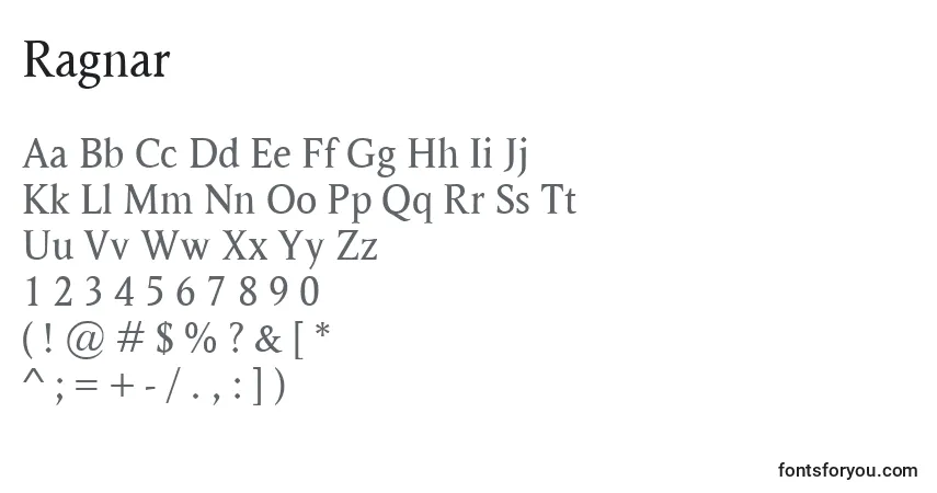 Шрифт Ragnar – алфавит, цифры, специальные символы