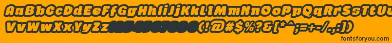 GabanOutlineItalicFfp-fontti – mustat fontit oranssilla taustalla