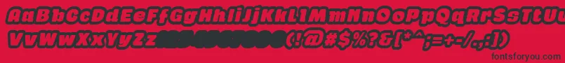 Шрифт GabanOutlineItalicFfp – чёрные шрифты на красном фоне