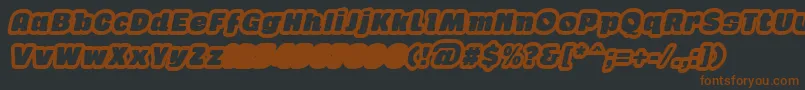 GabanOutlineItalicFfp-Schriftart – Braune Schriften auf schwarzem Hintergrund