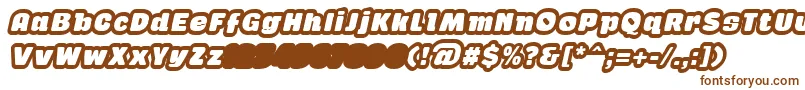 GabanOutlineItalicFfp-fontti – ruskeat fontit valkoisella taustalla