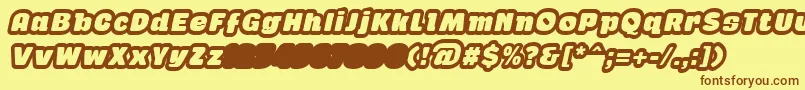 Fonte GabanOutlineItalicFfp – fontes marrons em um fundo amarelo