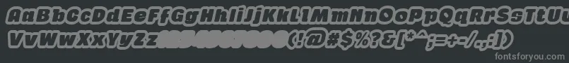 フォントGabanOutlineItalicFfp – 黒い背景に灰色の文字