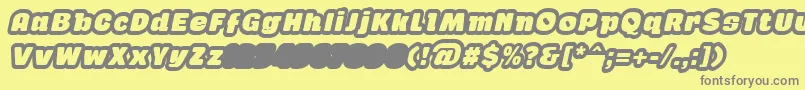 GabanOutlineItalicFfp-Schriftart – Graue Schriften auf gelbem Hintergrund