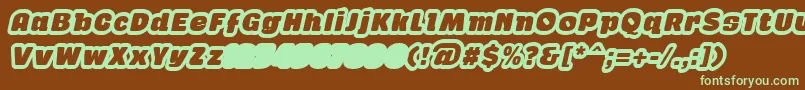 GabanOutlineItalicFfp-fontti – vihreät fontit ruskealla taustalla