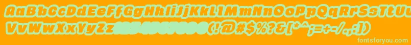 GabanOutlineItalicFfp Font – Green Fonts on Orange Background