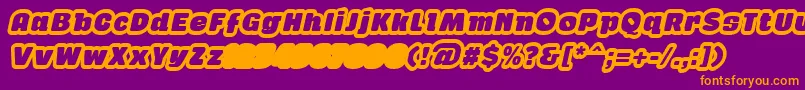 GabanOutlineItalicFfp-Schriftart – Orangefarbene Schriften auf violettem Hintergrund