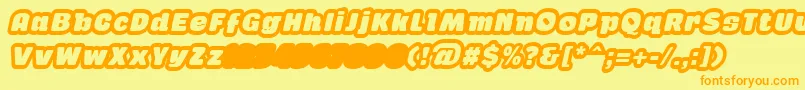 Czcionka GabanOutlineItalicFfp – pomarańczowe czcionki na żółtym tle