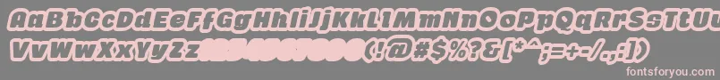 フォントGabanOutlineItalicFfp – 灰色の背景にピンクのフォント