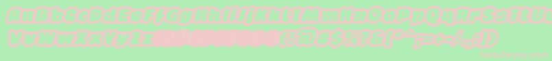 GabanOutlineItalicFfp-fontti – vaaleanpunaiset fontit vihreällä taustalla
