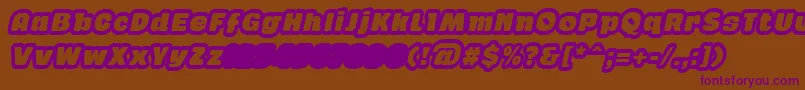 GabanOutlineItalicFfp-Schriftart – Violette Schriften auf braunem Hintergrund