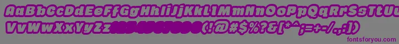 GabanOutlineItalicFfp-fontti – violetit fontit harmaalla taustalla