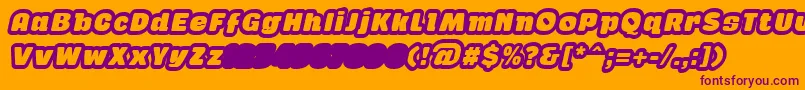 GabanOutlineItalicFfp-Schriftart – Violette Schriften auf orangefarbenem Hintergrund
