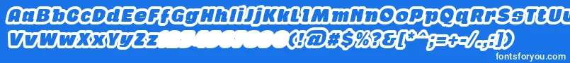 GabanOutlineItalicFfp Font – White Fonts on Blue Background