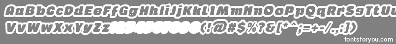 フォントGabanOutlineItalicFfp – 灰色の背景に白い文字