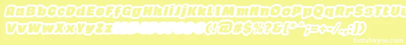 Fonte GabanOutlineItalicFfp – fontes brancas em um fundo amarelo