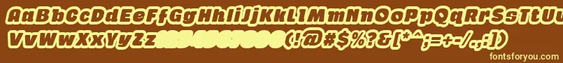 GabanOutlineItalicFfp-Schriftart – Gelbe Schriften auf braunem Hintergrund