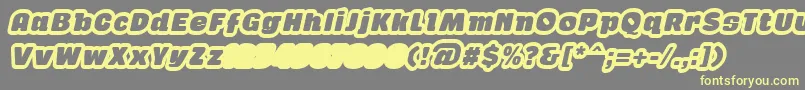 GabanOutlineItalicFfp-Schriftart – Gelbe Schriften auf grauem Hintergrund