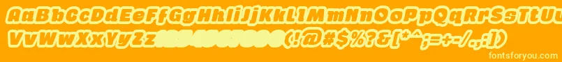 Fonte GabanOutlineItalicFfp – fontes amarelas em um fundo laranja