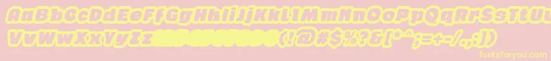 GabanOutlineItalicFfp-Schriftart – Gelbe Schriften auf rosa Hintergrund