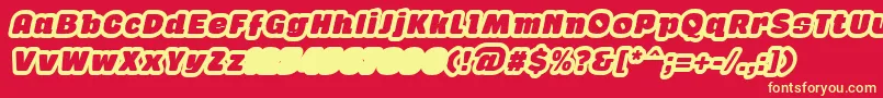 GabanOutlineItalicFfp-Schriftart – Gelbe Schriften auf rotem Hintergrund