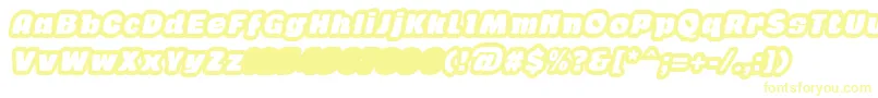 フォントGabanOutlineItalicFfp – 黄色のフォント