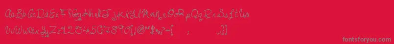 MtfDreamie-Schriftart – Graue Schriften auf rotem Hintergrund