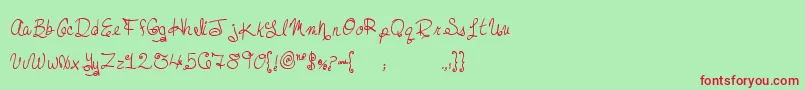 MtfDreamie Font – Red Fonts on Green Background