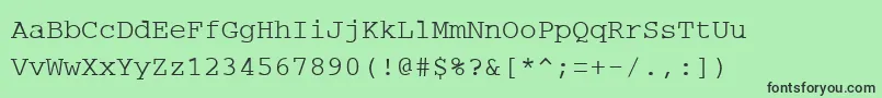 フォントPcRegular – 緑の背景に黒い文字