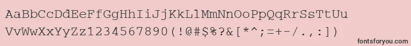 フォントPcRegular – ピンクの背景に黒い文字